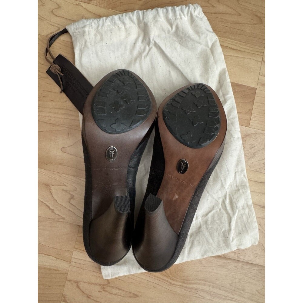 Frye Women’s Harlow Black Leather Pump Heels Size 8 - Picture 5 of 5